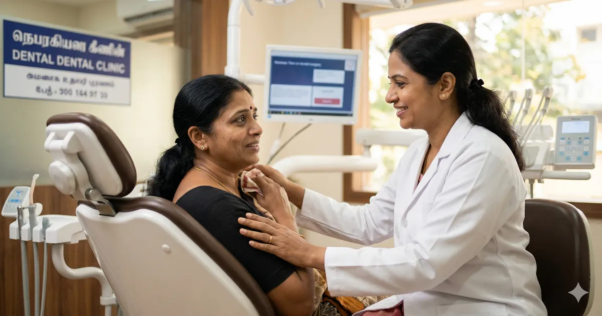 Relaxed patient receiving comfortable dental treatment with sedation dentistry in Chennai clinic