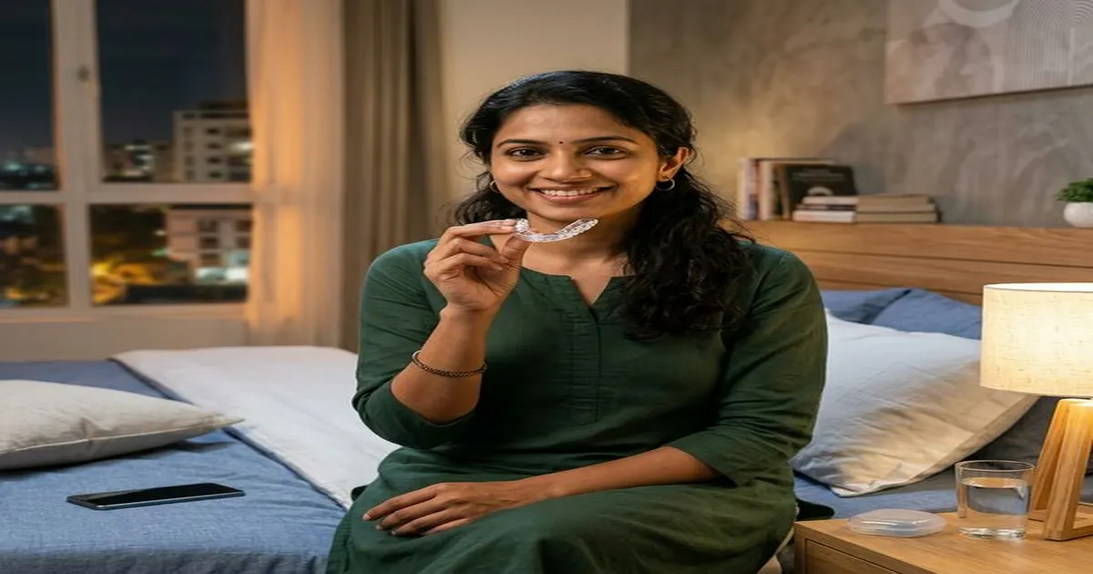 Night guard for teeth grinding with cleaning routine and storage case for bruxism management