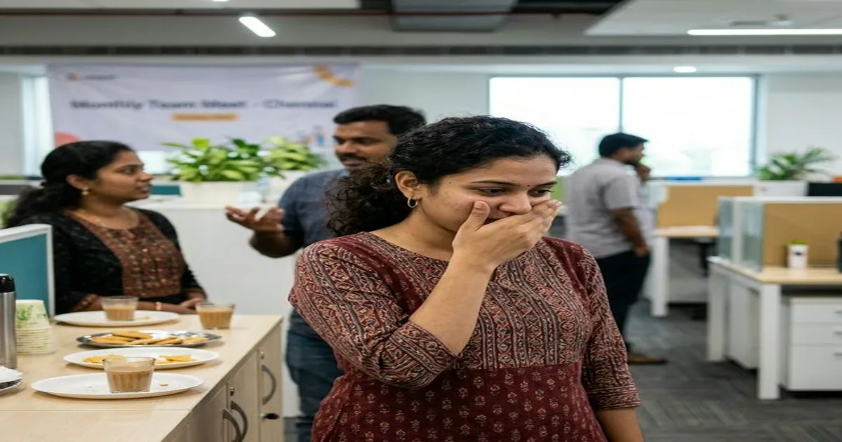 Fresh herbs and tongue scraper showing natural bad breath prevention methods for Indian diet